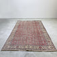 ビンテージ vintage トルコ製 手織り キリムラグ ランナー カーペット 絨毯 270x158cm レッド系 ボヘミアン柄 ●