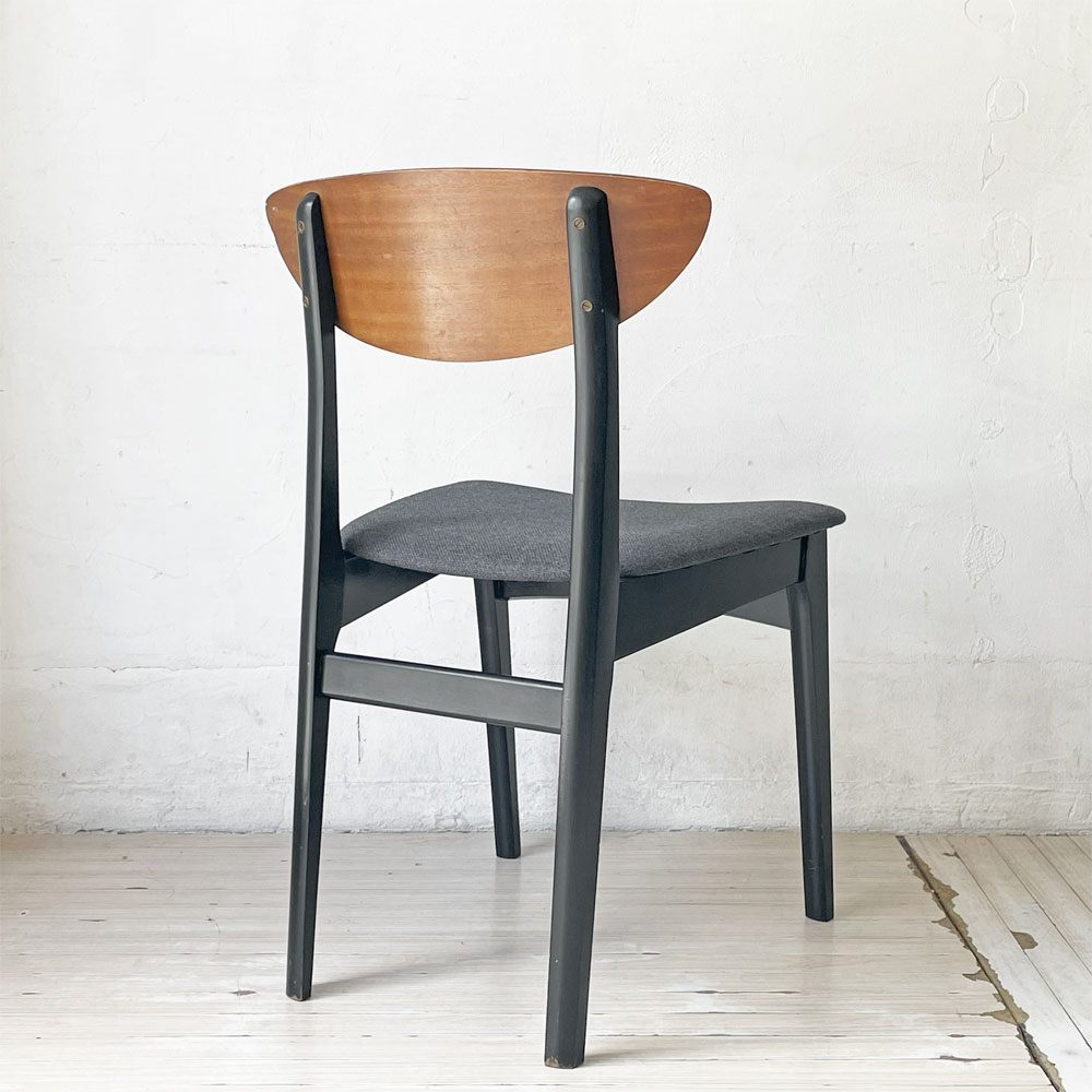 ネイサンファニチャー NATHAN Furniture チークプライウッド ブラックフレーム ダイニングチェア UKビンテージ 北欧スタイル A ★