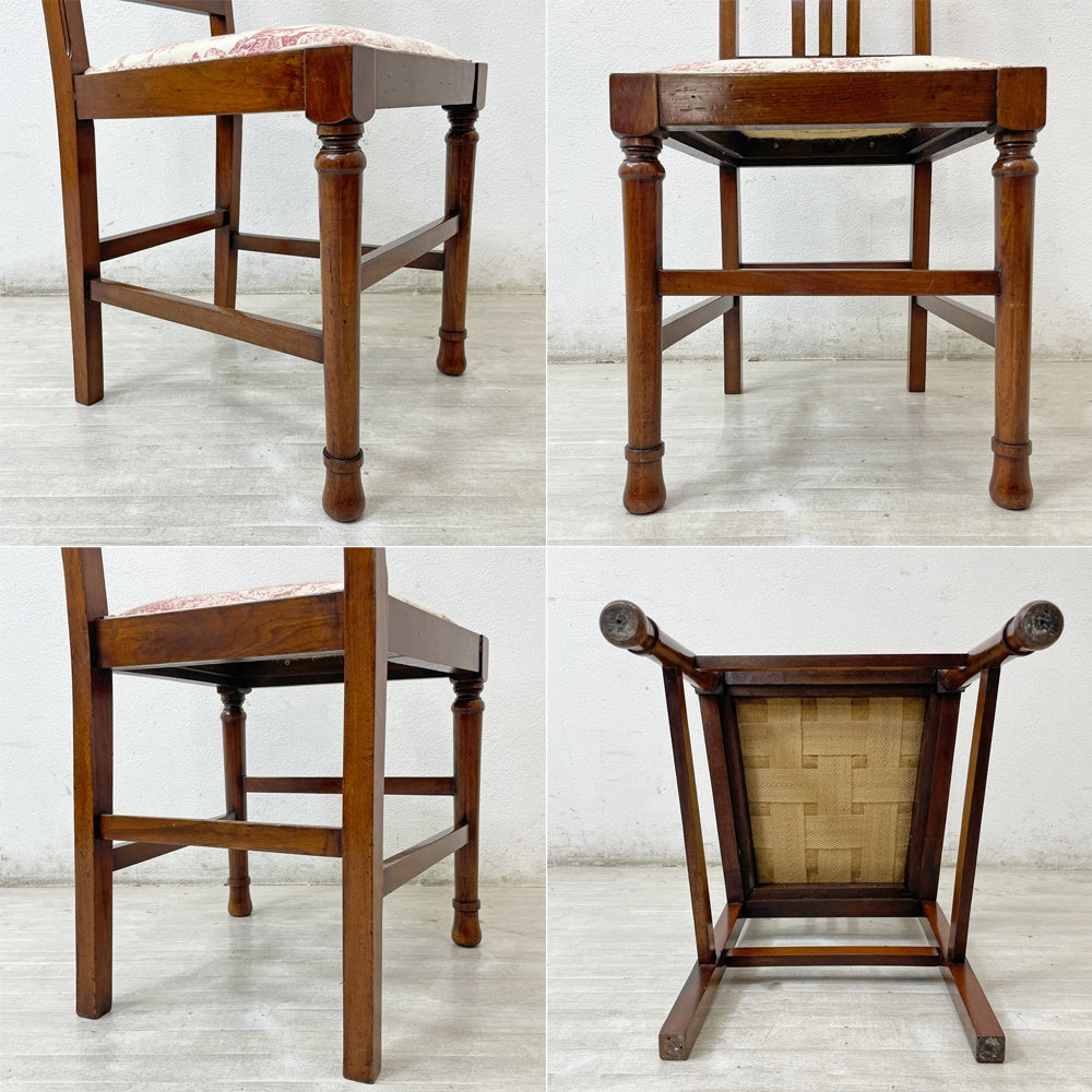 UKビンテージ UK Vintage マホガニー材 ダイニングチェア ファブリックシート クラシカル 英国家具 アンティーク ロイズアンティークス Lloyd's Antiques 購入品 B ●