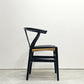 カールハンセン＆サン Carl Hansen & Son CH24 Yチェア ブラックラッカー × ペーパーコード オーク材 レザークッション付属 座面高43cm ハンス・J・ウェグナー 北欧 デンマーク ●