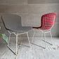 ノル Knoll 420 サイドチェア ワイヤーチェア ダイニングチェア ホワイト × レッド ファブリック フルカバー仕様 ハリー・ベルトイア ミッドセンチュリー ビンテージ ♪