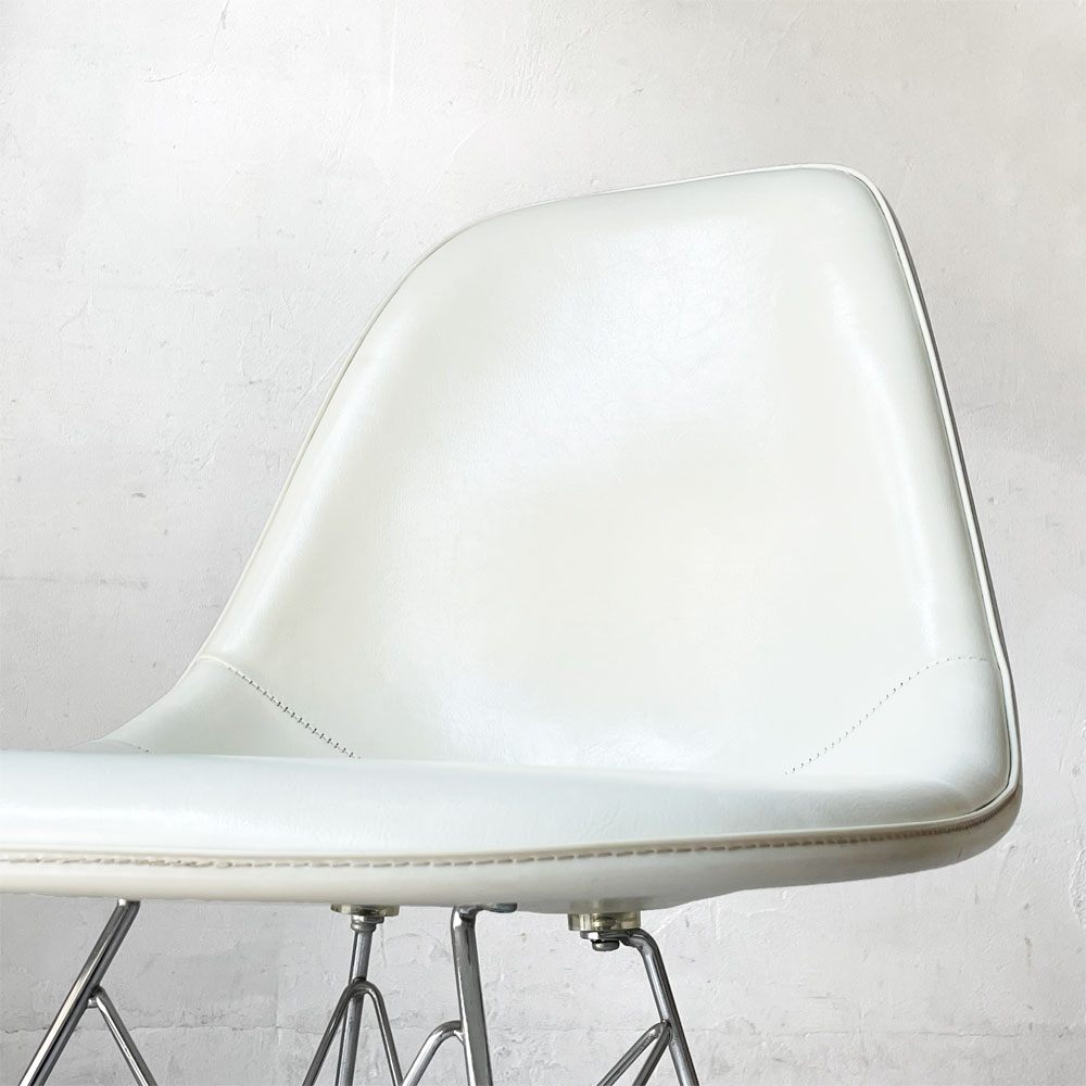 ハーマンミラー Herman Miller サイドシェルチェア サード 3rd FRP PVCレザー パーチメント ロータイプ エッフェルベース イームズ ビンテージ vintage ★