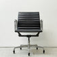 ハーマンミラー Herman Miller アルミナムグループ マネジメントチェア 本革 ブラック 回転式昇降 5本脚 キャスター付 C&R イームズ ●