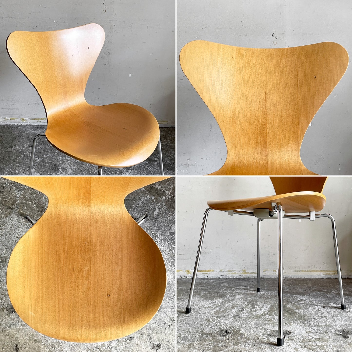 フリッツハンセン Fritz Hansen 3107 セブンチェア ビーチ材 ナチュラル ラッカー仕上げ アルネ・ヤコブセン スタッキング デンマーク 北欧家具 B ■
