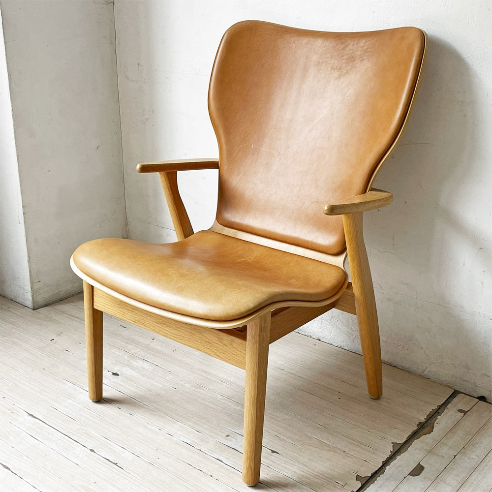 アルテック artek ドムス ラウンジチェア Domu Lounge Chair アームチェア オーク材 革張り スコープ SCOPE別注 イルマリ・タピオヴァーラ 北欧 フィンランド ★