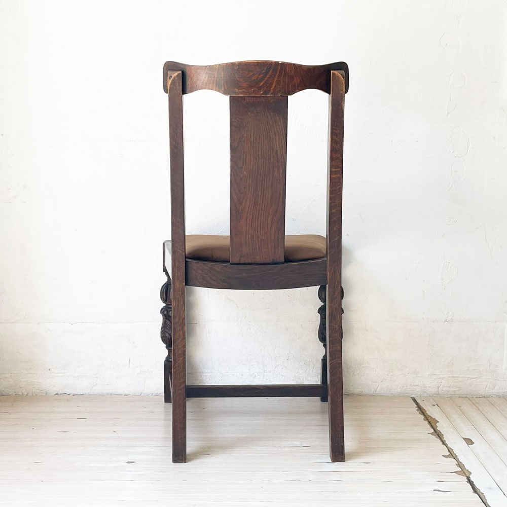 UKビンテージ UK Vintage ダイニングチェア オーク無垢材 バルボスレッグ トラディショナルデザイン 英国家具 B ★