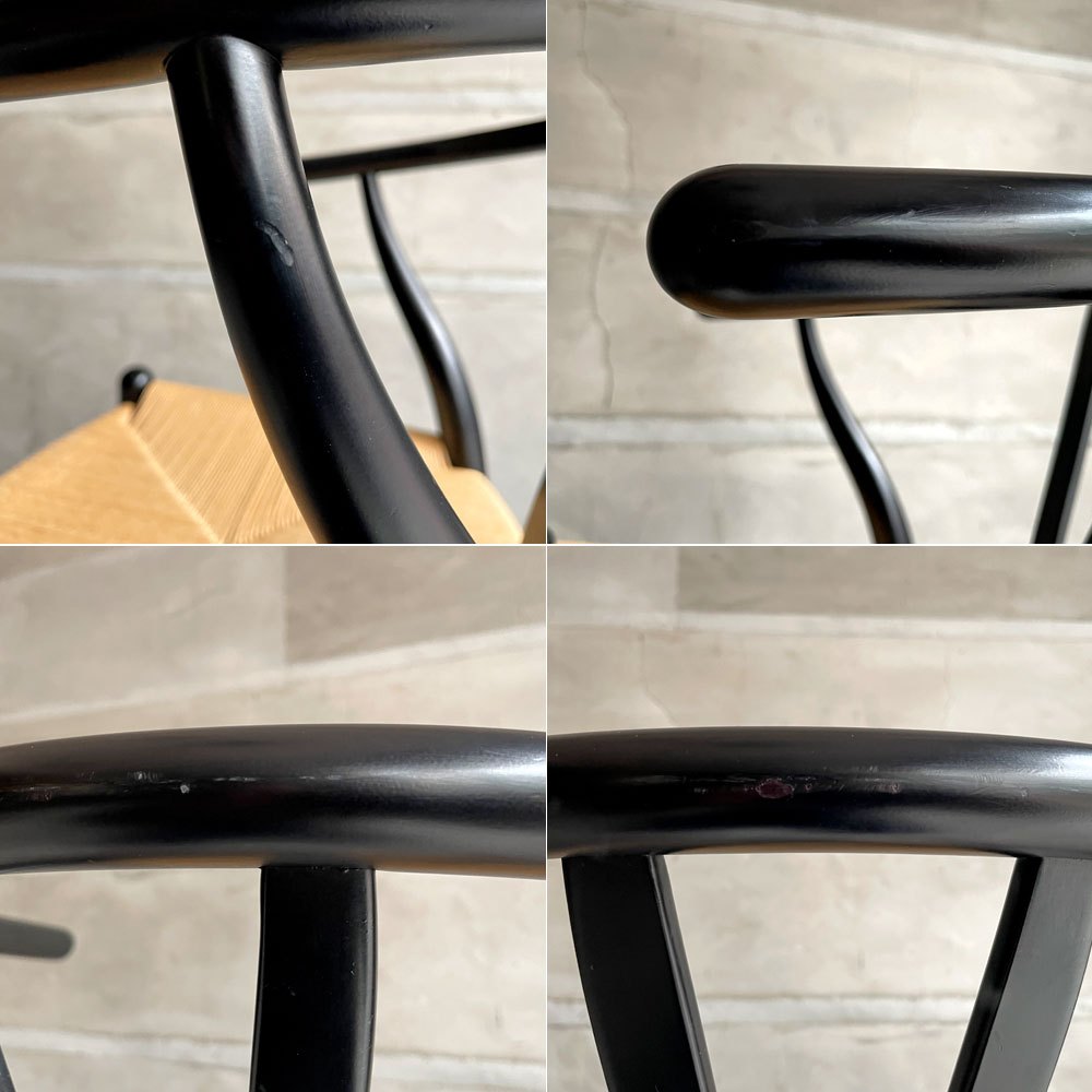 カールハンセン＆サン Carl Hansen & Son CH24 Yチェア ブラックラッカー ビーチ材 ペーパーコード ハンス・J・ウェグナー デンマーク 北欧家具 日本仕様 座面張替済  B ♪