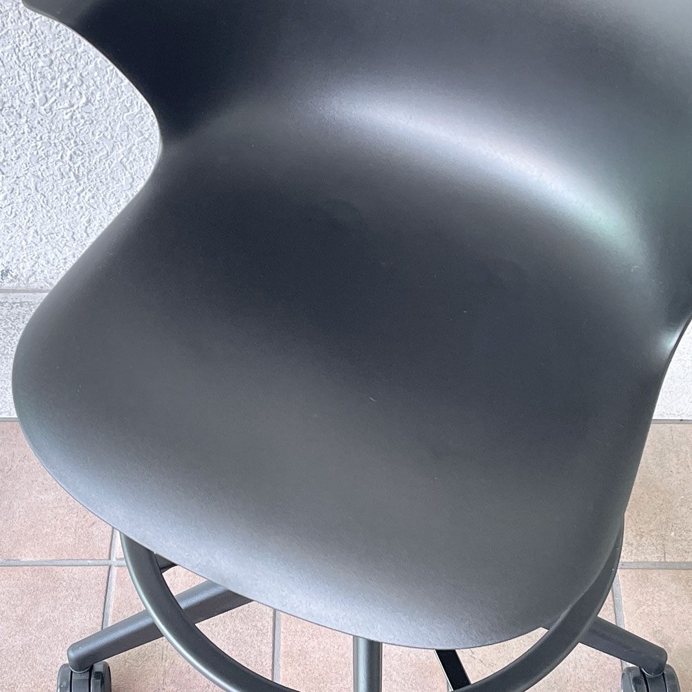 スチールケース Steelcase ノード Node ハイスツール 製図チェア キャスター ブラック ◇