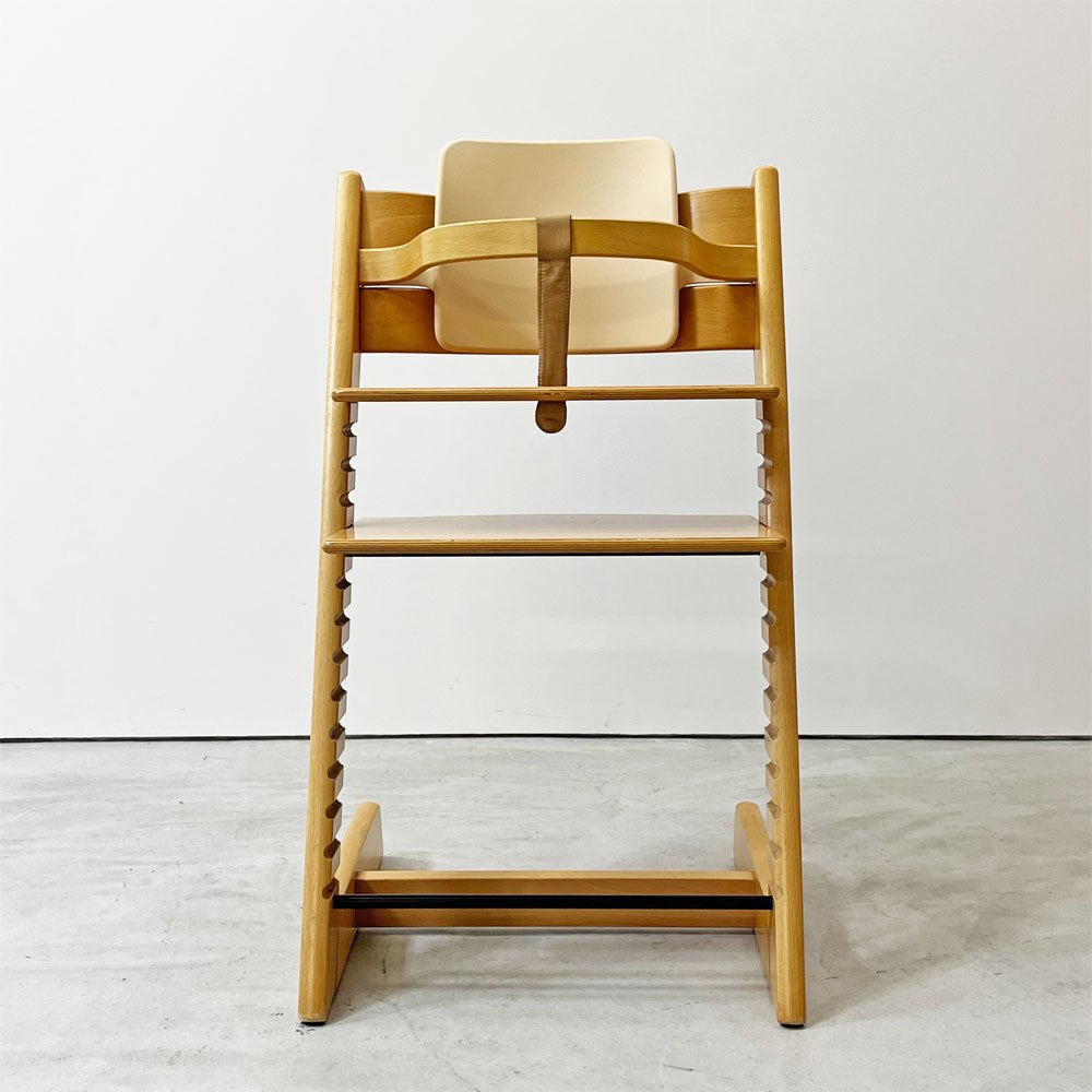 ストッケ STOKKE トリップトラップ TRIPP TRAPP ベビーチェア キッズチェア ナチュラル S/N3～ プラスチック背もたれ付 ノルウェー 北欧家具 ●