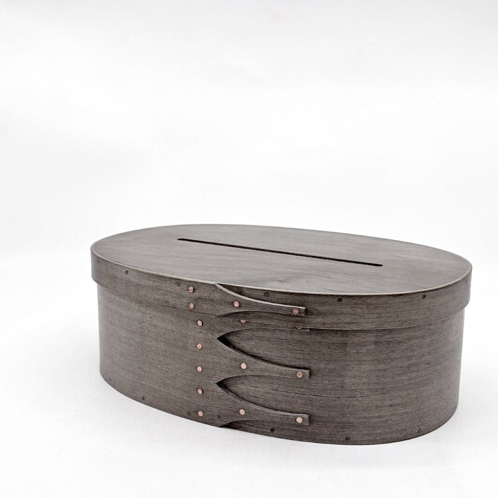 井藤昌志 IFUJI シェーカー オーバル ティッシュボックス Oval TISSUE BOX gray 草木染め イタヤカエデ L25×W17.7×H8.5cm 木工作家 ●
