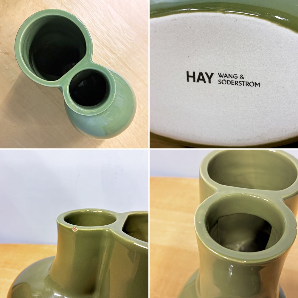 ヘイ HAY チュビー Chubby Vase フラワーベース オリーブグリーン H20cm ワン＆ソーダーストロム Wang & Soderstrom デンマーク ◎