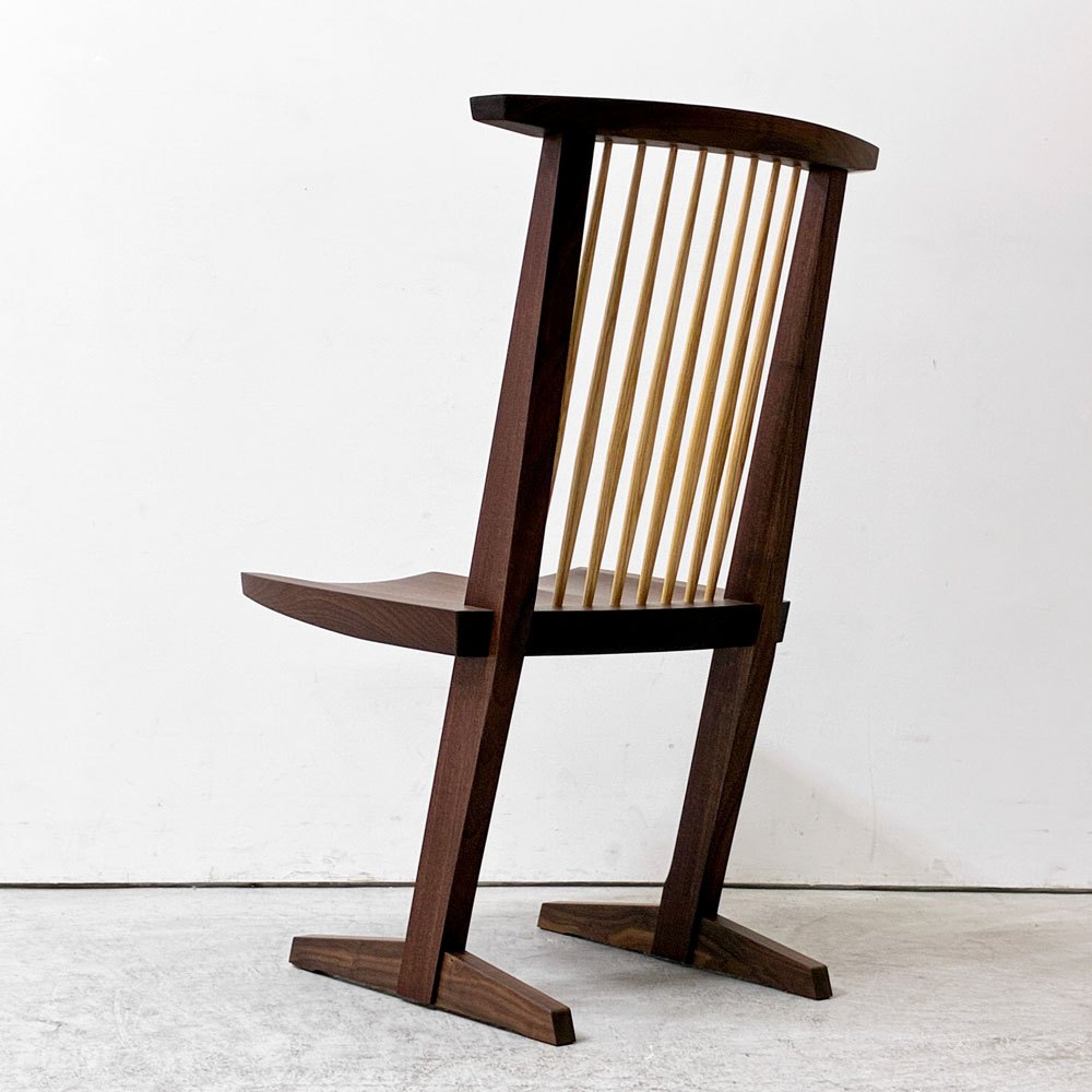 桜製作所 CN101 コノイドチェア CONOID CHAIR ダイニングチェア ウォールナット無垢材 × タモ材 ジョージ・ナカシマ George Nakashima 焼印有 ●