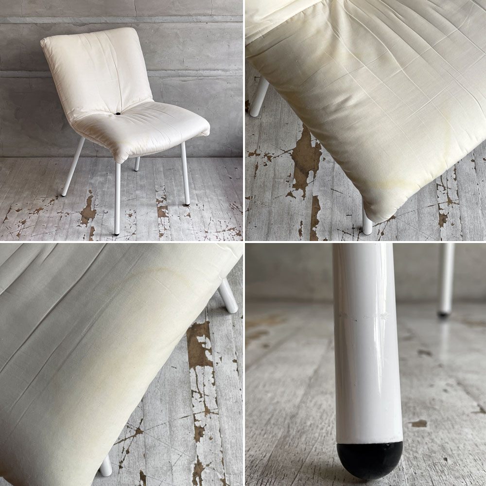 リーンロゼ ligneroset ロゼカラン ROSET Calin steel leg ダイニングチェア  ブラック×ホワイト キルティング スチールレッグ パスカル ムールグ フランス B ♪