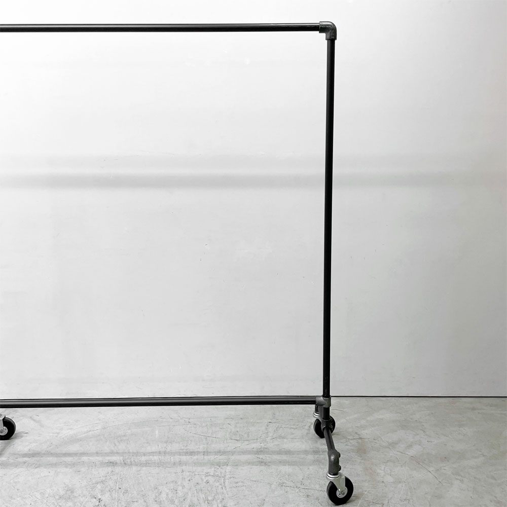 インダストリアルデザイン Industrial Design ハンガーラック 水道管パイプ ガス管 オーダー品 キャスター付き 店舗什器 A ●