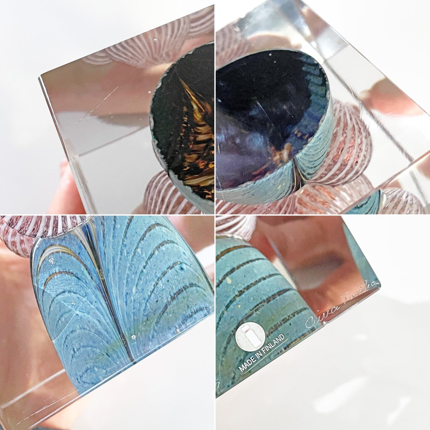 ヌータヤルヴィ Nuutajarvi イッタラ iittala アニュアルキューブ Annual Cube 1984 オイバ・トイッカ 741/2000 北欧雑貨 ビンテージ 希少 ■