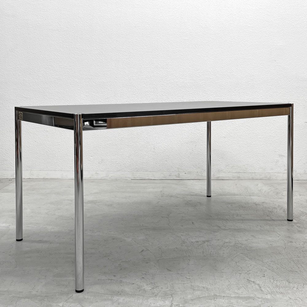 USMモジュラーファニチャー USM Haller USMハラーテーブル ワーキングデスク ダイニングテーブル グラファイトグレーラミネート W150×D75×H74cm アジャスター 〓