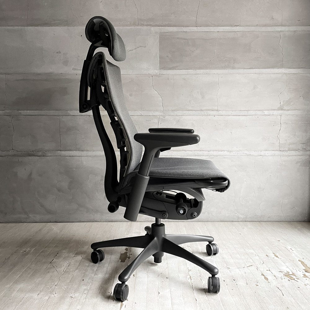 ハーマンミラー Herman Miller エンボディチェア Embody ヘッドレスト付き デスクチェア オフィスチェア シンクダークカーボン ファブリック ジェフ・ウェバー＆ビル・スタンフ 参考定価￥363,000- ♪