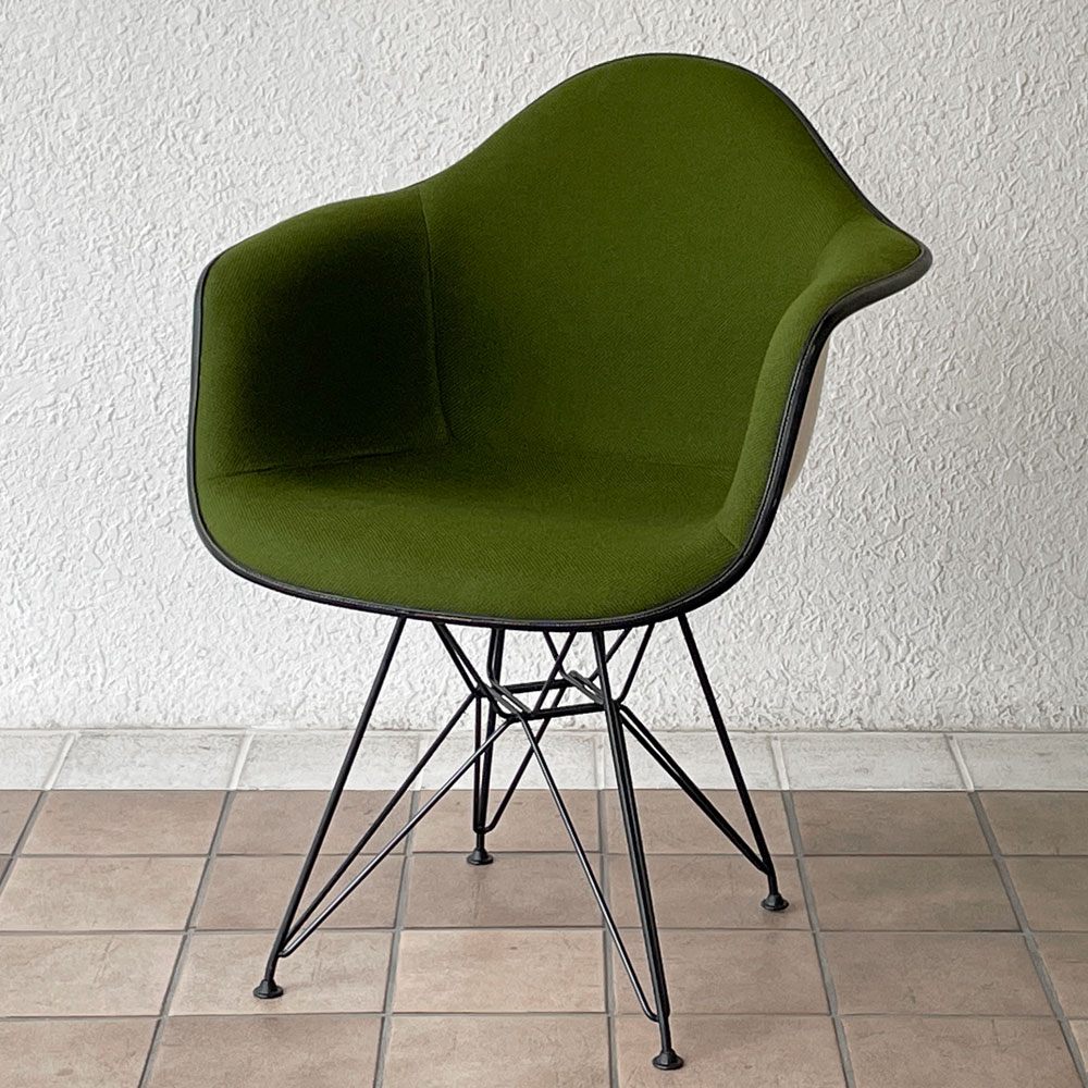 ハーマンミラー Herman Miller アームシェルチェア セカンド 2nd アプホルスター エンボスレス エッフェルベース 張り替え済み イームズ ◇