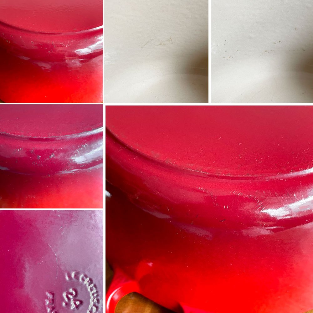 ルクルーゼ LE CREUSET ココットロンド 両手鍋 25cm レッド 鋳物 フランス ♪