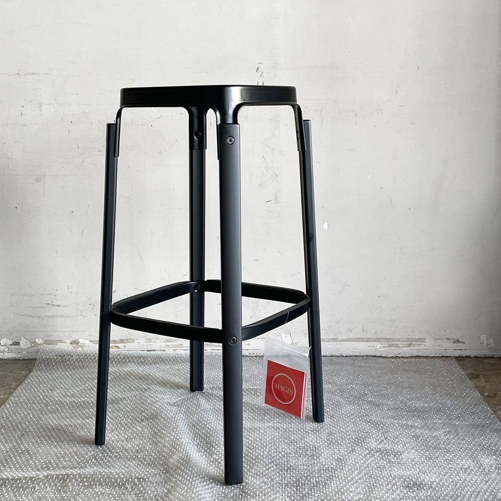マジス MAGIS スティールウッドスツール Steelwood Stool ビーチ材 スチール ブラック イタリア ロナン＆エルワン・ブルレック 定価¥93,500 組立検品済 未使用展示品 ■
