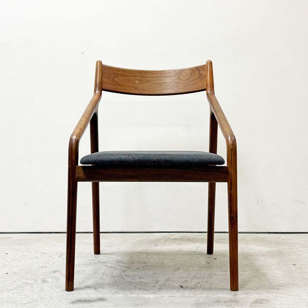 宮崎椅子製作所 ペペチェア PEPE side chair 背無垢タイプ ウォールナット ファブリック グレー系カラー フィンガージョイント 村澤一晃 ●