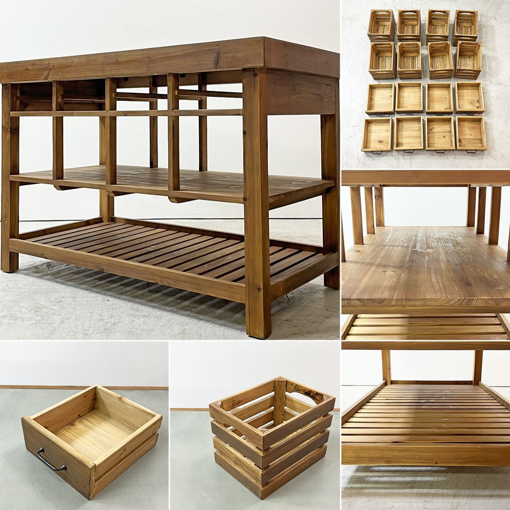 クラッシュゲート CRASH GATE ノットアンティークス Knot antiques ポタリー POTTERY アイランドテーブル 古材 トタン 関家具 インダストリアル 展示品 ●