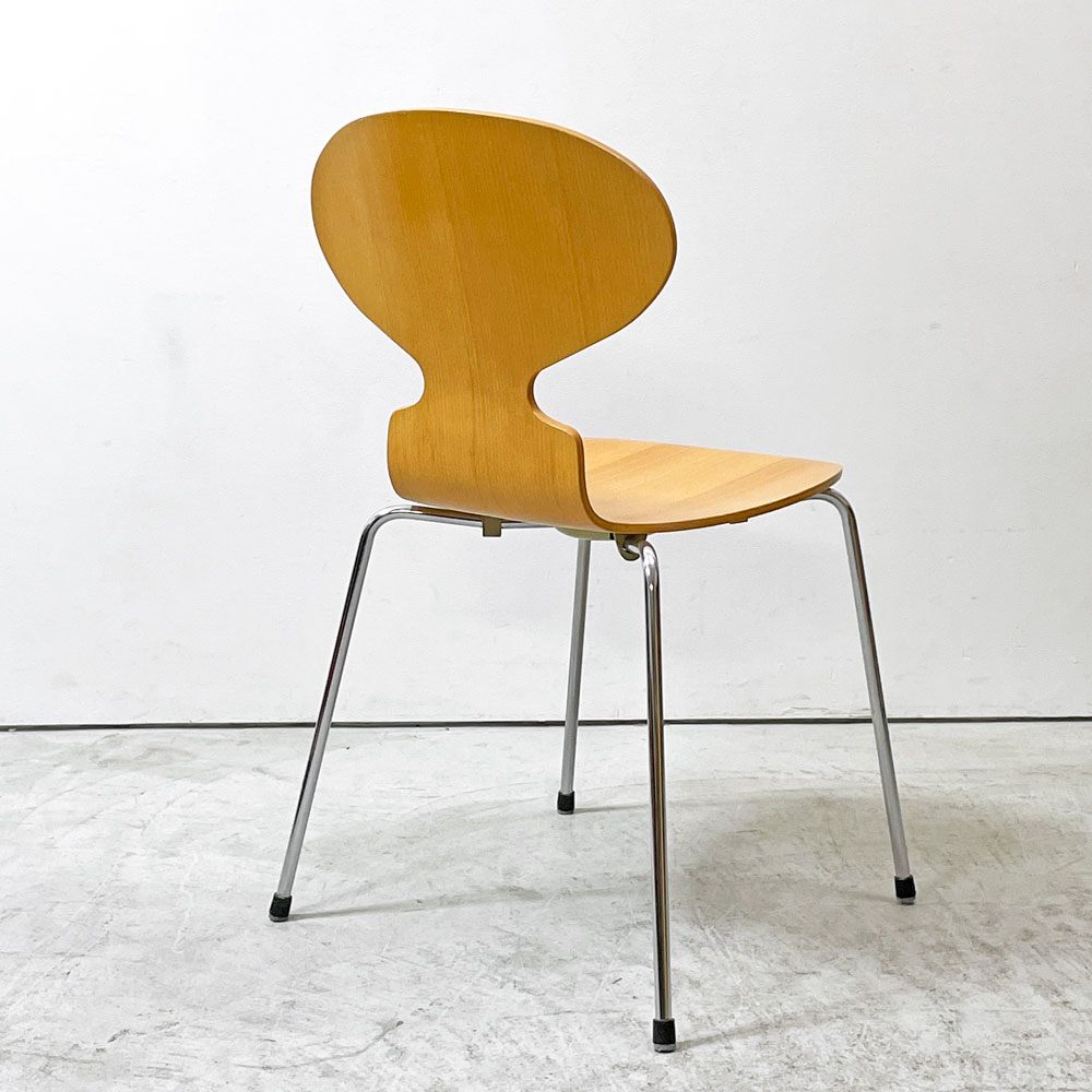 フリッツハンセン Fritz Hansen アントチェア 4本脚 ナチュラルビーチ ラッカー アルネ・ヤコブセン 北欧家具 A ●