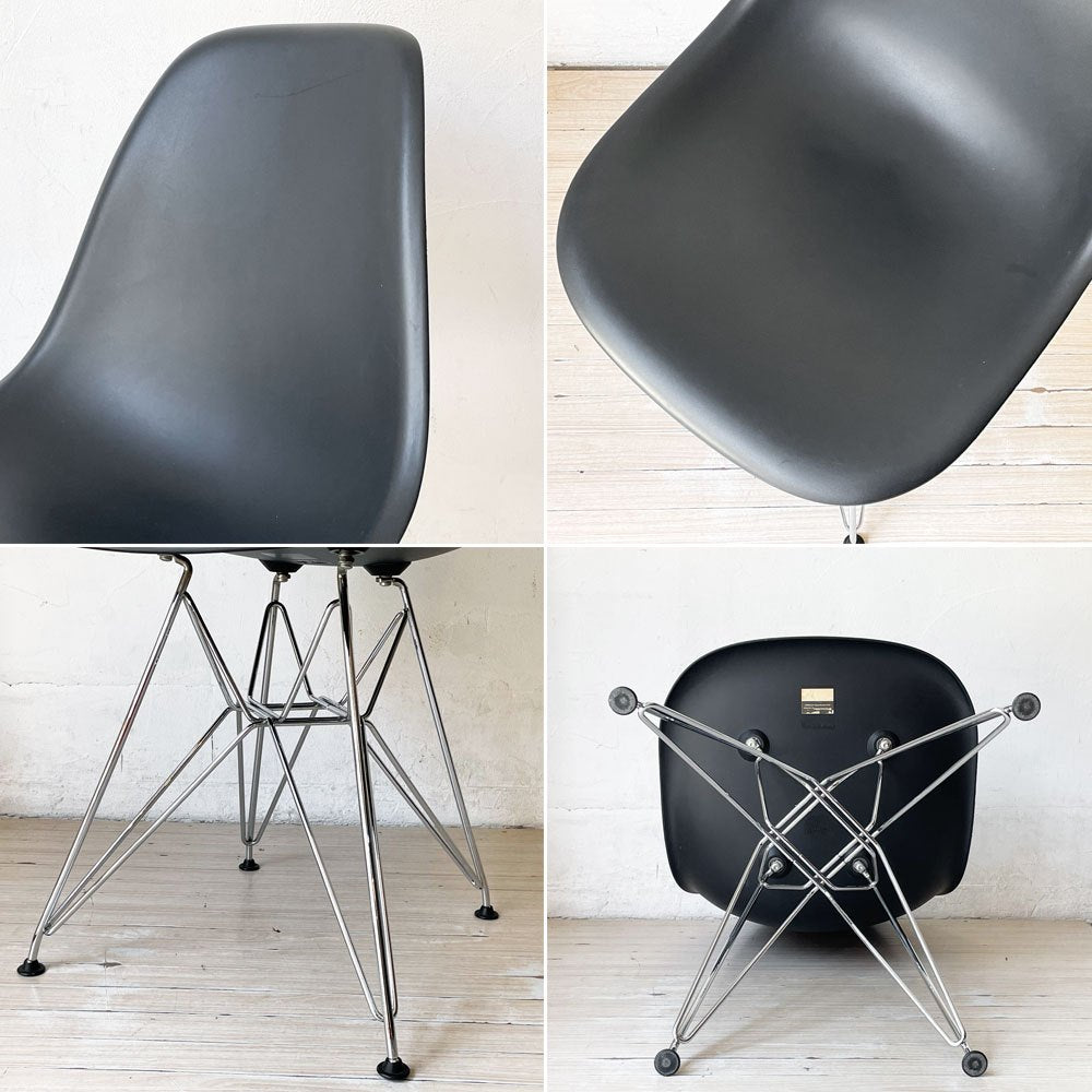 ハーマンミラー Herman Miller サイドシェルチェア ポリプロピレン製 ブラック エッフェルベース C&R イームズ ミッドセンチュリー B ★