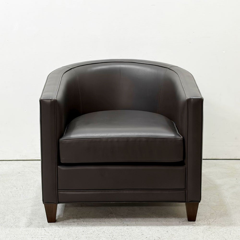 カッシーナイクスシー Cassina ixc. ノルマンディドゥー NORMANDIE II ラウンジチェア 1Pソファ 本革 ダークブラウン フィリップユーレル  ●