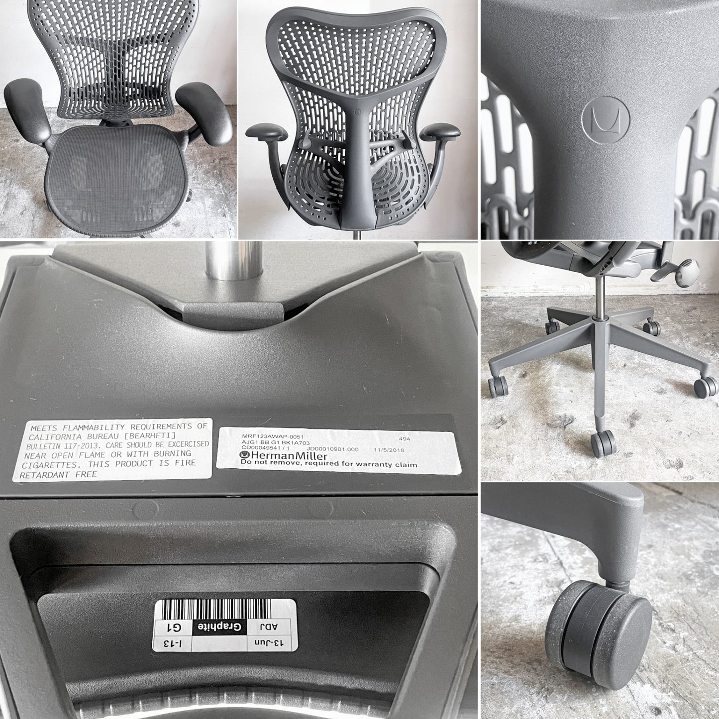 ハーマンミラー Herman Miller ミラ2チェア Mirra2 オフィスチェア デスクチェア ブラック×グラファイトカラー メッシュシート studio7.5 ■