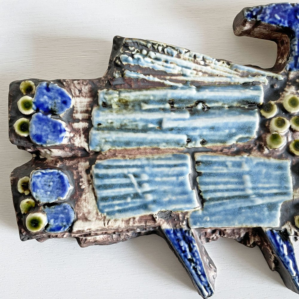 グスタフスベリ GUSTAVSBERG ヴァッギプラットール Vaggplattor フォーゲル FAGEL 鳥 陶板 27×20cm リサ・ラーソン スウェーデン 北欧ビンテージ 補修あり 〓