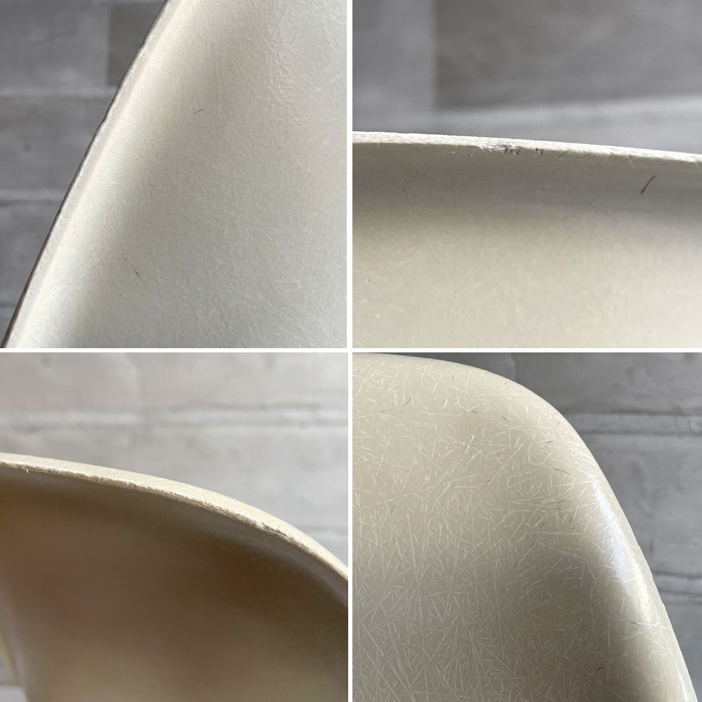 ハーマンミラー Herman Miller セカンド 2ndビンテージ サイドシェルチェア FRP製 パーチメント コントラクトベース イームズ ♪