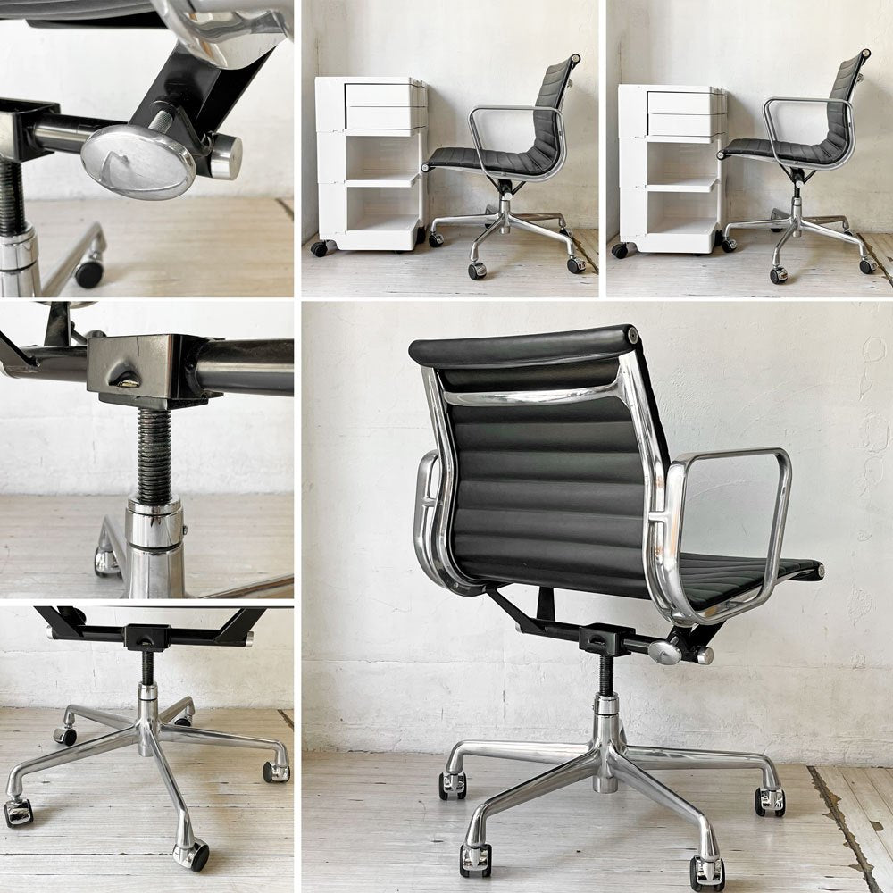 ハーマンミラー Herman Miller アルミナムグループ マネジメントチェア 本革 5本脚 C&Rイームズ ミッドセンチュリー 定価￥400,400- ★