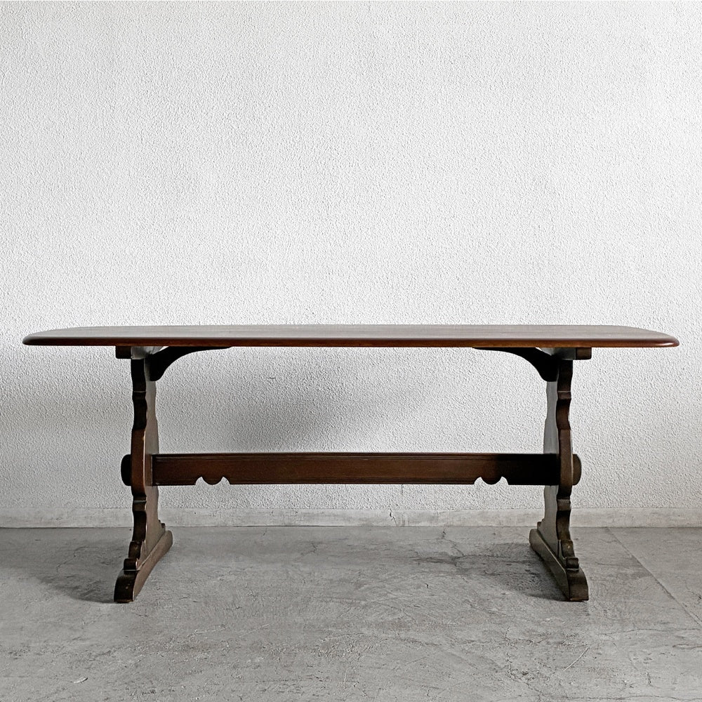 アーコール Ercol オールドコロニアル リフェクトリーテーブル ダイニングテーブル エルム無垢材 英国 UKビンテージ 〓