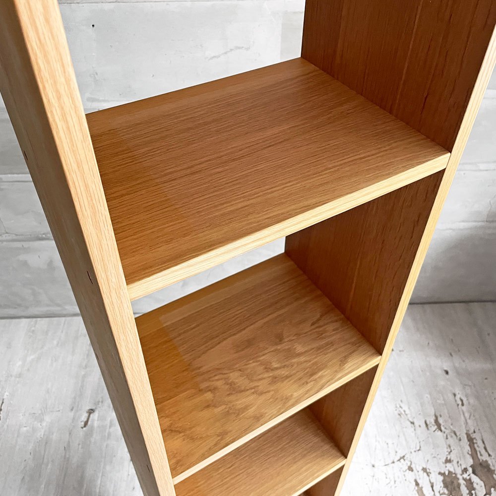 無印良品 MUJI スタッキングシェルフ 1列5段 オーク材 オープンシェルフ ディスプレイラック 本棚 飾り棚 B ♪