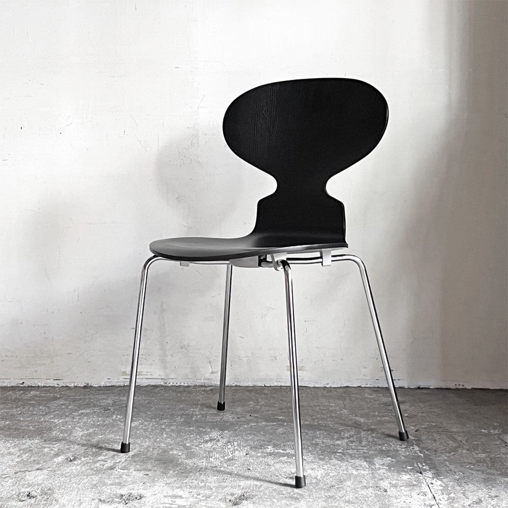フリッツハンセン Fritz Hansen アントチェア ANT CHAIR 4本脚 ブラック カラードアッシュ 2019年製 アルネ・ヤコブセン デンマーク ■