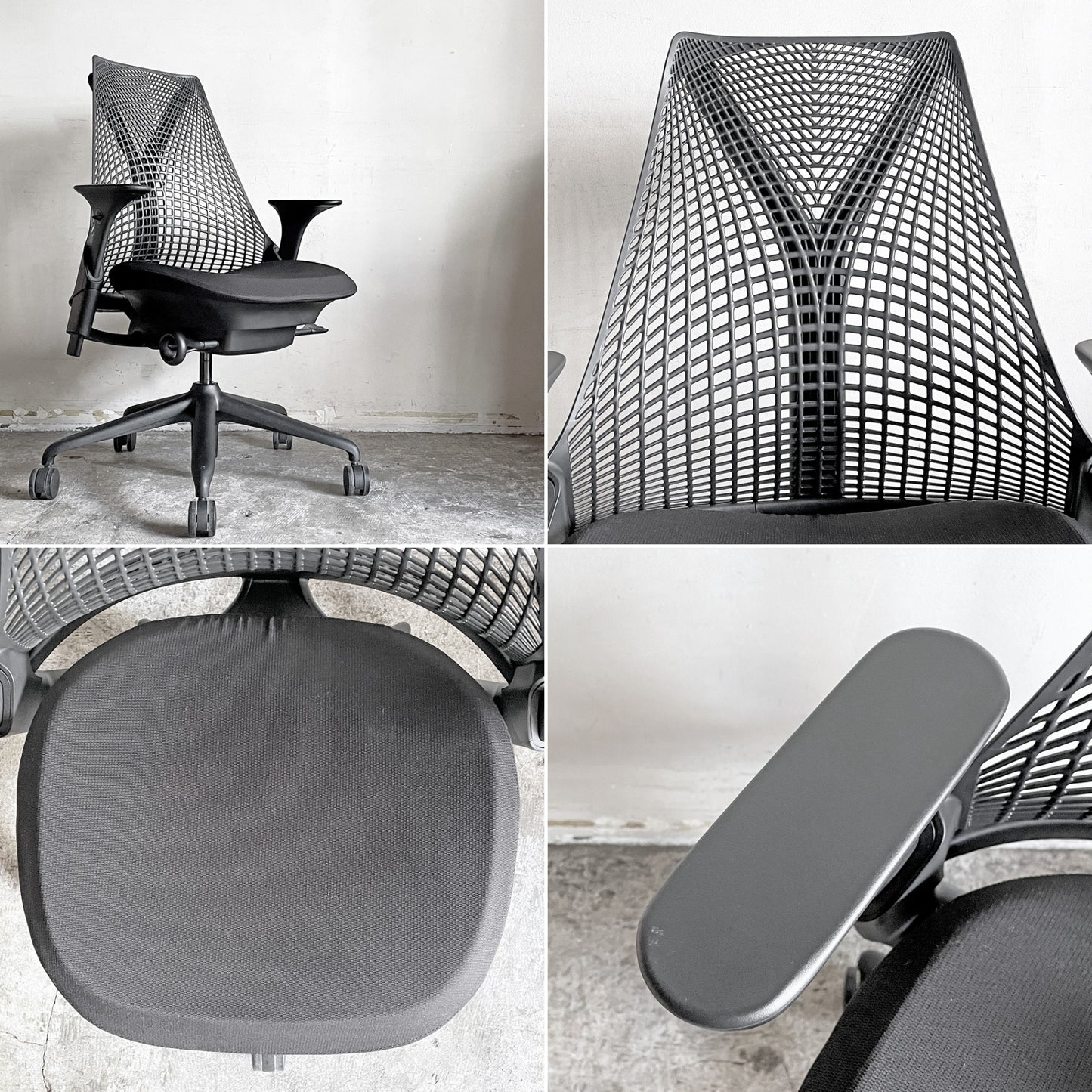ハーマンミラー HermanMiller セイルチェア SAYL Chair ブラック サスペンションミドルバック アジャスタブルアーム イヴ・ベアール ■
