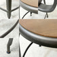 フェールトラヴァイユ FER TRAVAIL ニコルチェア NICOLLE Chair SH45cm ダイニングチェア スチール マットクリア仕上げ 別注モデル レザーパッド付 ブラウン インダストリアル フランス ●