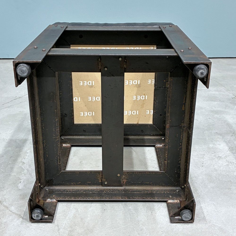 イデー IDEE アイアン スツール  IRON STOOL レザー 焼鋼 店舗什器 インダストリアルデザイン 特注品 A ◎