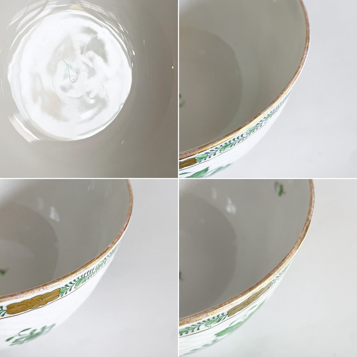 ヘレンド HEREND アポニーグリーン スラップボウル ボウル ヘレンドグリーン 金彩 磁器 Φ7cm ハンガリー 定価￥35,200- ■