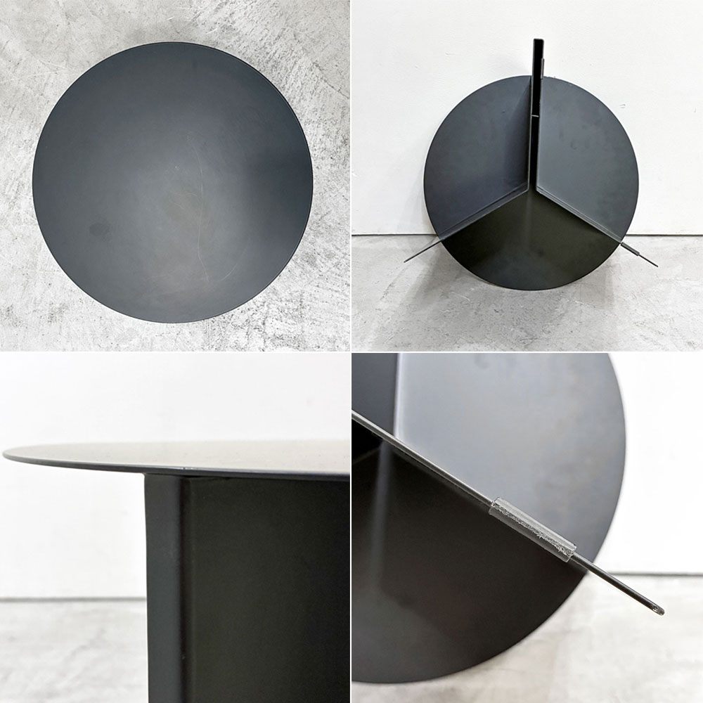 ヘイ HAY スリットテーブル SLIT TABLE XL サイドテーブル ローテーブル ラウンド Φ45cm スチール ブラック 北欧 デンマーク モダン A ●