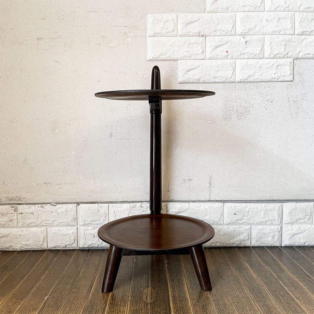 エドマンドヨルゲンセン EDMUND JORGENSEN サイドテーブル サービングテーブル プライウッド 2段 H62cm デンマーク 北欧ビンテージ ◎