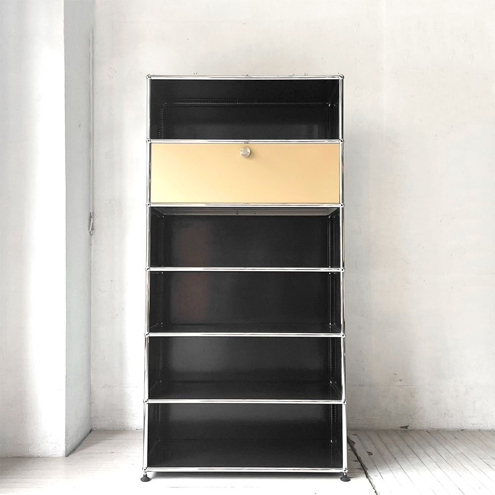 ユーエスエムハラー USMハラー USM Haller キャビネット シェルフ 1列6段 ドロップダウンドア ×1 H154cｍ アジャスター付き 参考価格￥362.000- ★