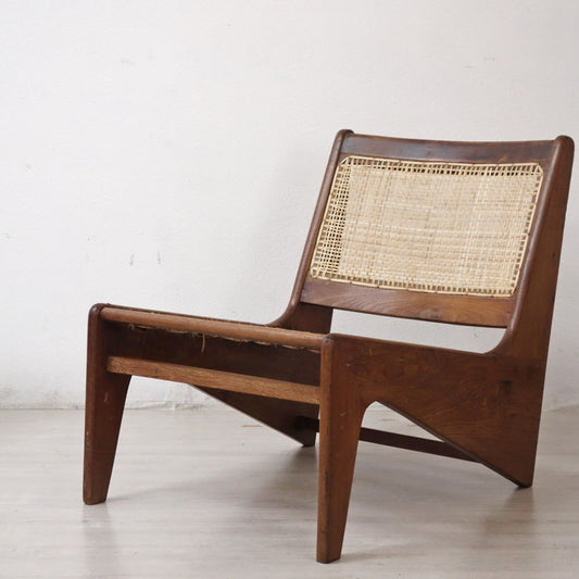 ピエールジャンヌレ Pierre Jeanneret カンガルー ラウンジチェア kangaroo Lounge Chair チーク無垢材 チャンディーガル 50‘s ビンテージ ●