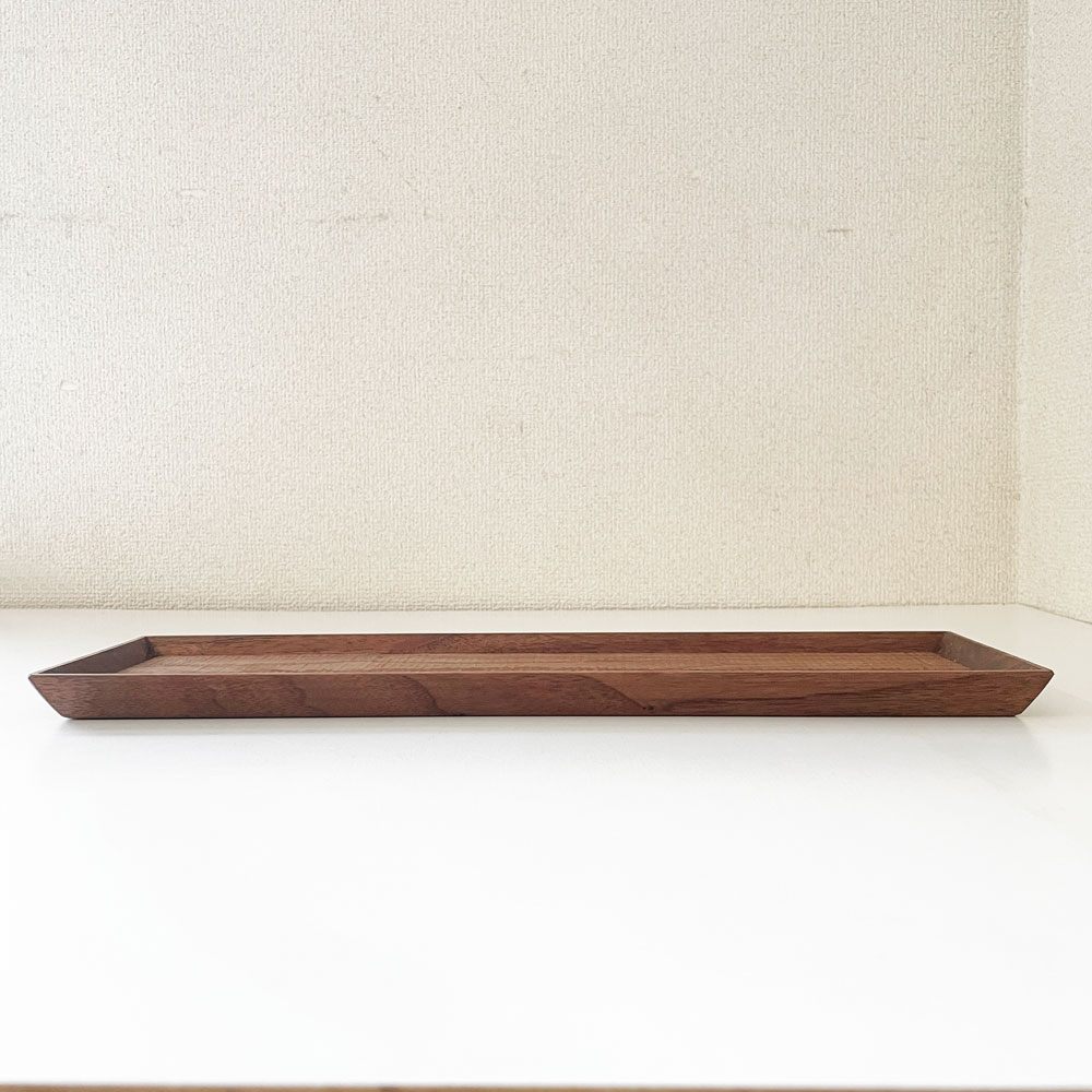 富井貴志 Takashi Tomii バケット皿 長角盆 トレイ 40×12cm ウォールナット材 木工 現代作家 Style-Hug Gallery オリジナル ◎