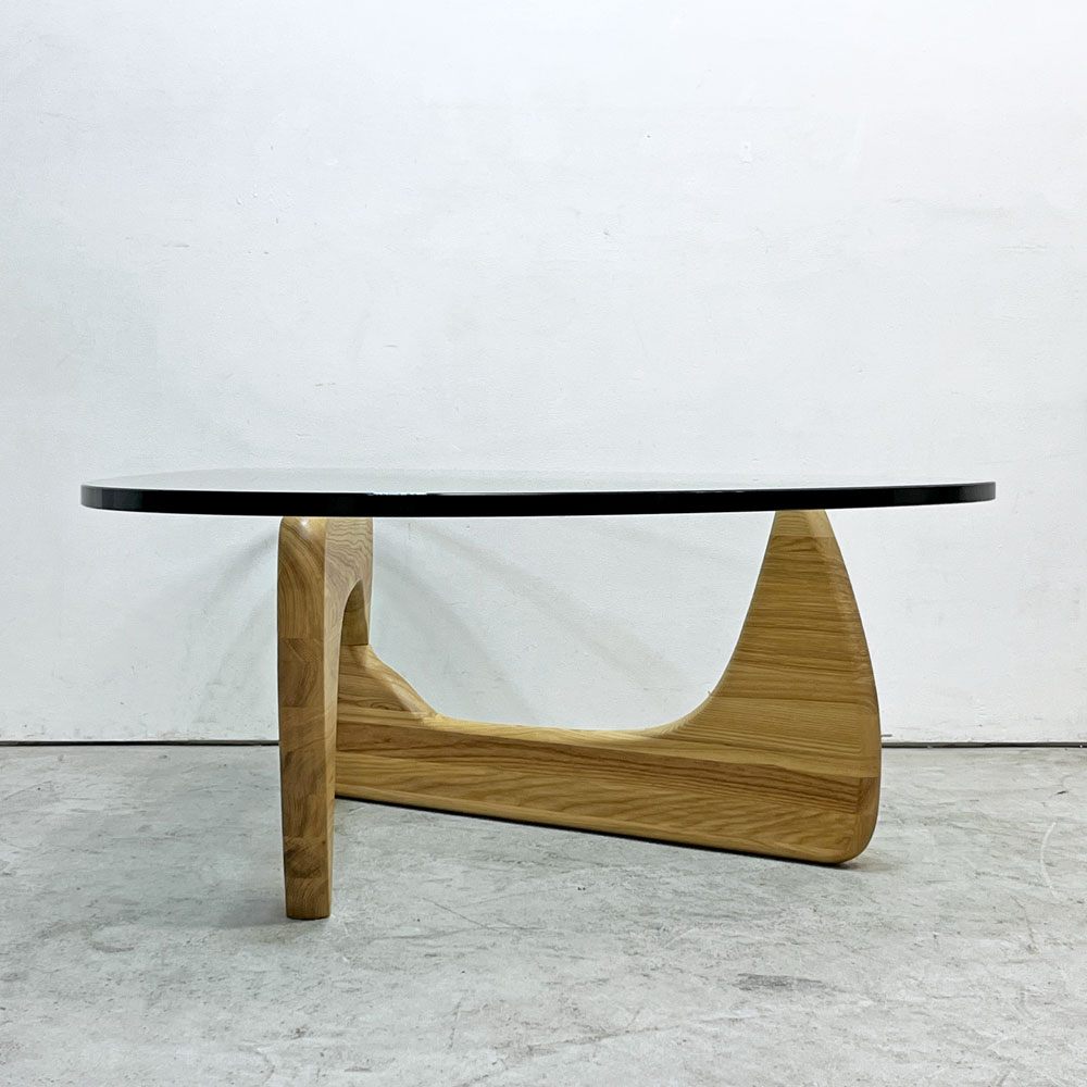 イサムノグチ Isamu Noguchi コーヒーテーブル Coffee Table ガラス天板 厚19mm リプロダクト品 デザイナーズ家具 名作 ●