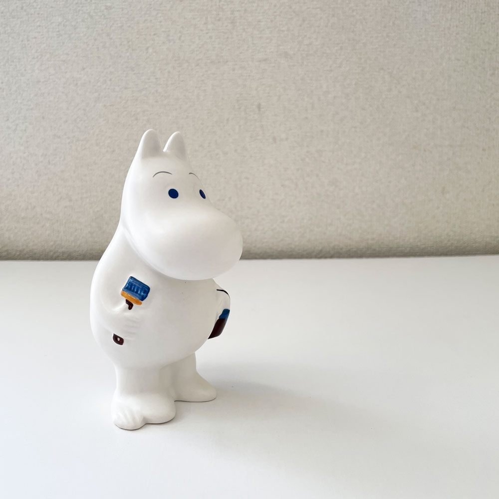 アラビア ARABIA ムーミンフィギュア MOOMIN ムーミン ペンキ塗り 陶器人形 箱付 フィンランド 北欧雑貨 旧ロゴ 廃番 ◎