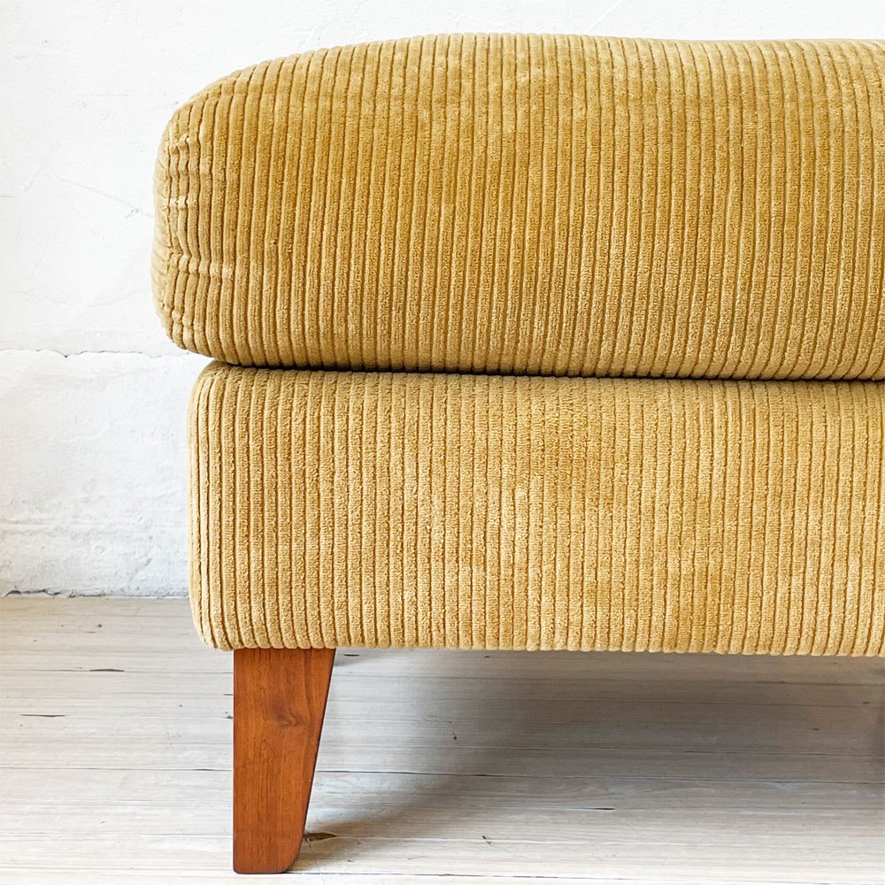 トラックファニチャー TRUCK FURNITURE エフケーソファ トリム FK SOFA TRIM オットマン コーデュロイ グリーン ウォールナット無垢材 張地F-21 ★