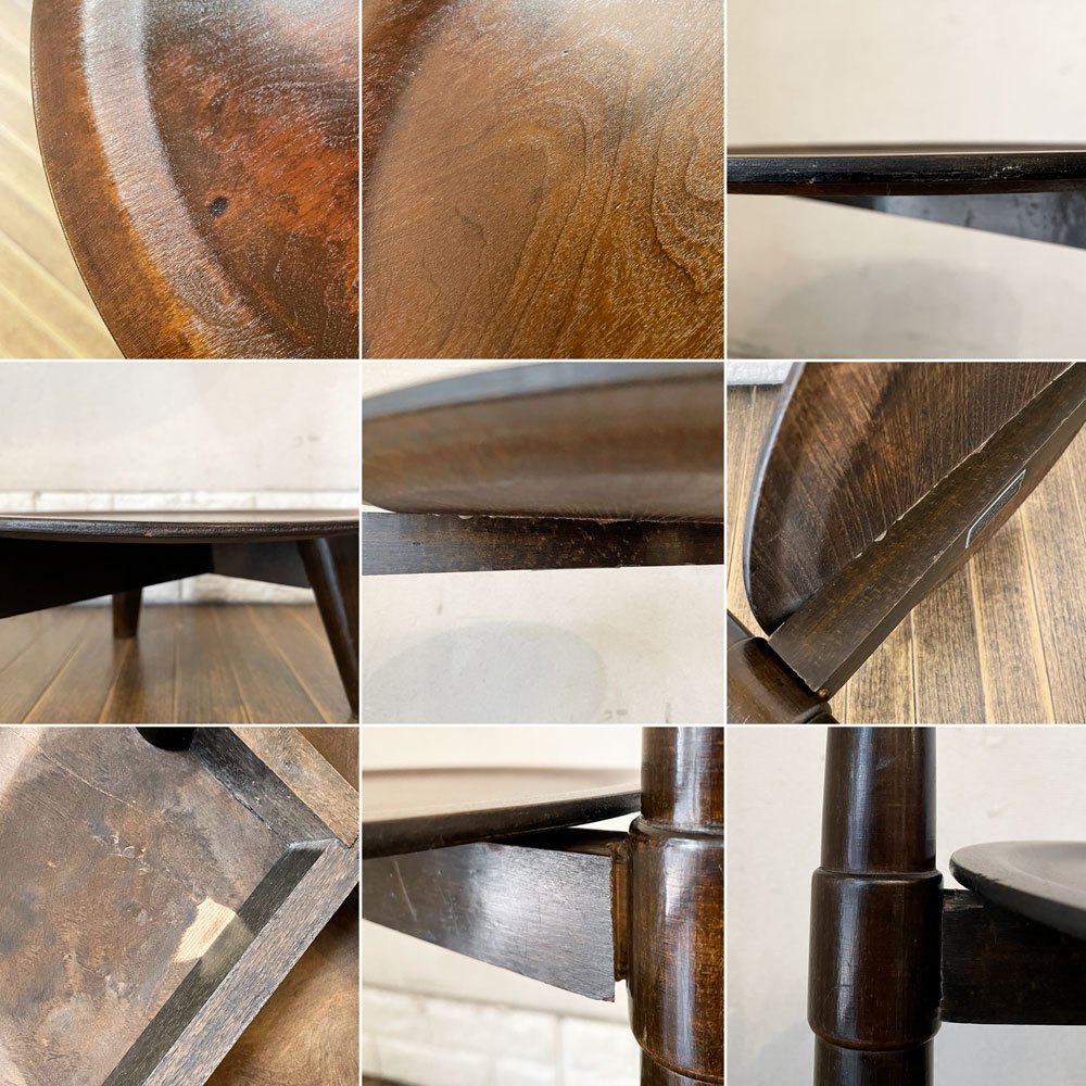 エドマンドヨルゲンセン EDMUND JORGENSEN サイドテーブル サービングテーブル プライウッド 2段 H62cm デンマーク 北欧ビンテージ ◎