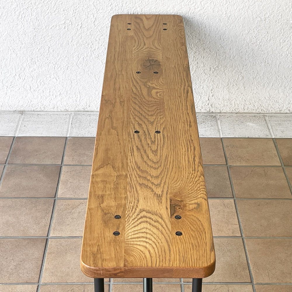 アクメファニチャー ACME Furniture ブライトン BRIGHTON ベンチ オーク無垢材 W140cm ディスプレイスタンド インダストリアルデザイン ◇